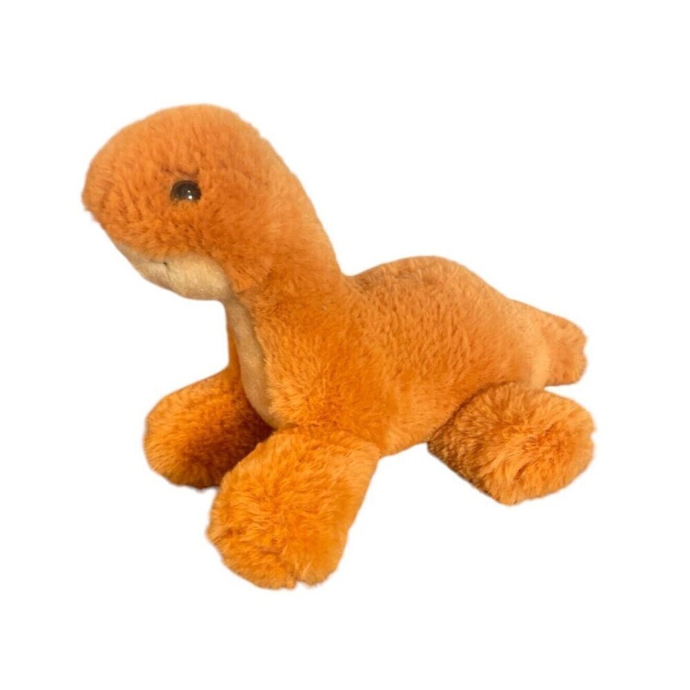 Aurora - Small Orange Mini Flopsie - 8" Brontosaurus - Dinosaur Stuffed Animal